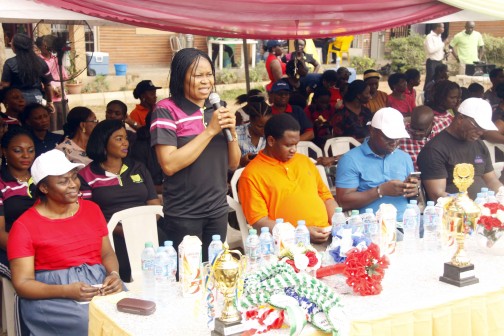 Head Teacher, The Royal Master's School, Mrs. Anugwo Olanrewaju; Executive Director Mrs. Seniorba Olatunji, The Royal Master's School; President Women Arise & Chairman Of the Occasion, Dr. Joe Okei-Odumakin; P.T.A. President, Mr. Muyiwa Majekodunmi; Head Of Marketing, Fan Milk Plc, Mr. Wole Elusakin & Elder Gabriel Adedapo @ The 9th Annual Inter-House Sports Competition Of The Royal Master's School, Friday 26th February, 2016, Alausa, Ikeja, Lagos.