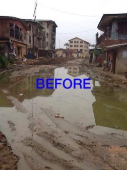 One of the major streets in Aba before