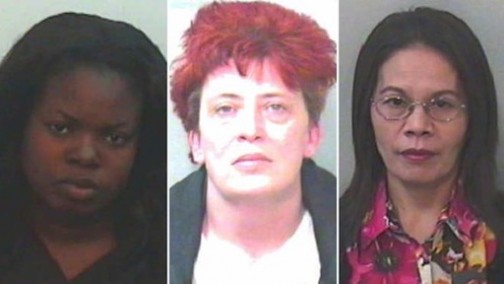 L-R: Adeshola Adediwura, Anita Ray and Lorna Clark "acted despicably", Essex Police said Photo: Essex Police