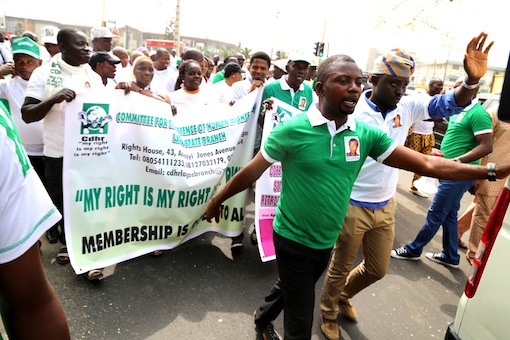 CDHR at a rally marking the Ten years anniverssary of late Beko Kuti in Lagos. Photo Credit Idowu Ogunleye