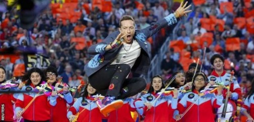Coldplay are the first British act to perform at the Super Bowl half-time show since The Who in 2010
