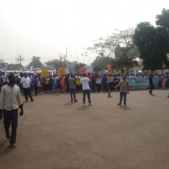 Protest  against electricity tariff increase in Benin on Monday, 8 Feb. 2016