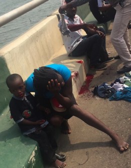 Scene of the accident on Third Mainland Bridge Photo: Idowu Ogunleye