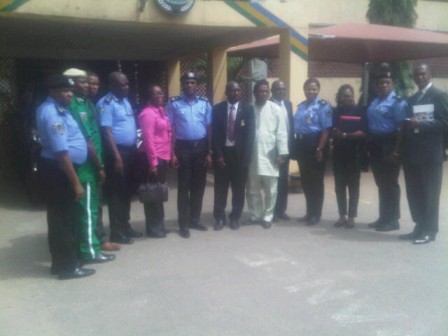 NOA members with CP Fatai Owoseni and other police officers in a photo shoot at the Lagos Police Command, Ikeja, on Wednesday, 10 Feb. 2016