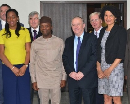 Nigeria's vice president, Prof Yemi Osinbajo (2nd Left) with visiting UK MPs