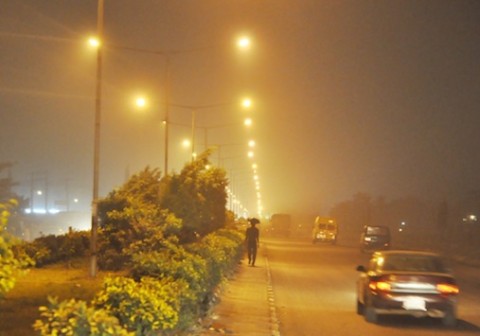 Illuminated Agege Motor Road, Oshodi, with Street Lights courtesy of the Light Up Lagos Project, an initiative of Governor Akinwunmi Ambode’s Administration, on Thursday, January 28, 2016