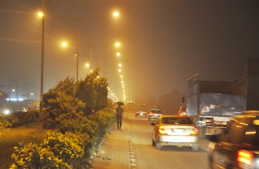 Illuminated Agege Motor Road, Oshodi, with Street Lights courtesy of the Light Up Lagos Project, an initiative of Governor Akinwunmi Ambode’s Administration, on Thursday, January 28, 2016