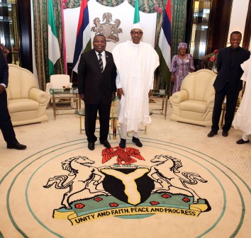 . President Muhammadu Buhari and Special Envoy of the Equatorial Guinea, Mr, Juan A.B. Nchuchuma during a courtesy visit by the Special Envoy to the Presidential Villa Abuja. PHOTO; SUNDAY AGHAEZE/STATE HOUSE. FEB 12 2016.