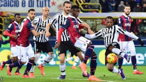 Patrice Evra went close for Juventus