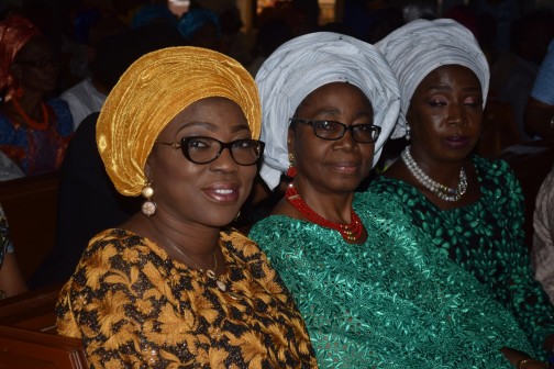 L-R: Lagos First Lady, Bolanle Ambode;  PS, Home Affairs, Grace Oladimeji and Executive Secretary, Lagos State Christian Pilgrims Board, Olayinka Oye-Bamgbose
