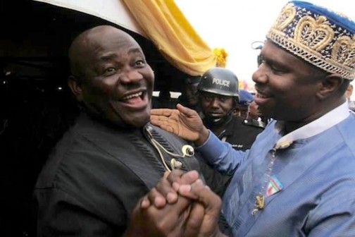 FILE PHOTO: Governor Nyesom Wike and Dakuku Peterside 