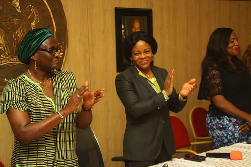 Rivers State Commissioner for Women Affairs, Mrs Ukel Oyagiri, Wife of Rivers State Governor, Justice Suzzette Nyesom-Wike  and wife of Rivers State Deputy Speaker, Mrs Marshall Uwom at the Rivers Women Stakeholders    meeting in Government House, Port Harcourt on Friday