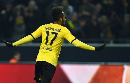 Pierre-Emerick Aubameyang celebrates after delivering the killer punch