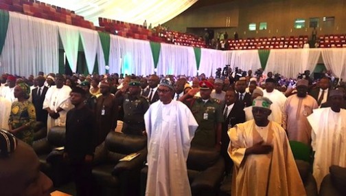 President Buhari and Asiwaju Bola Tinubu at the International Conference Centre