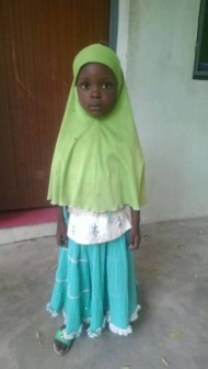 The three-year old girl rescued from Boko Haram terrorists
