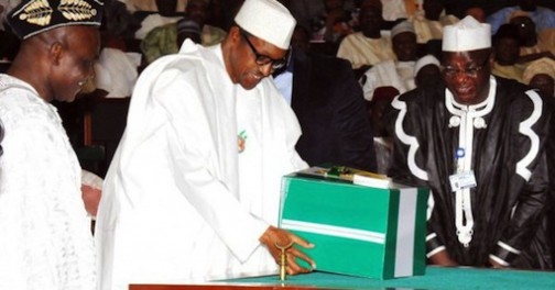 FILE PHOTO: President Muhammadu Buhari presenting the 2016 budget