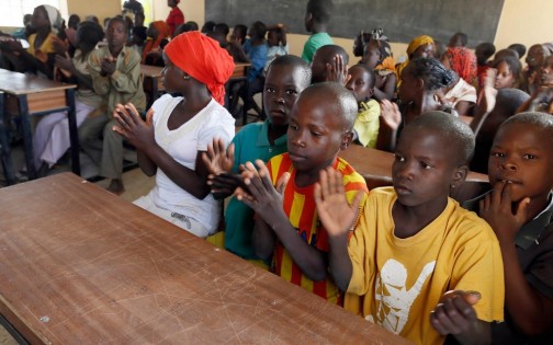 Some IDPs children in a classroom