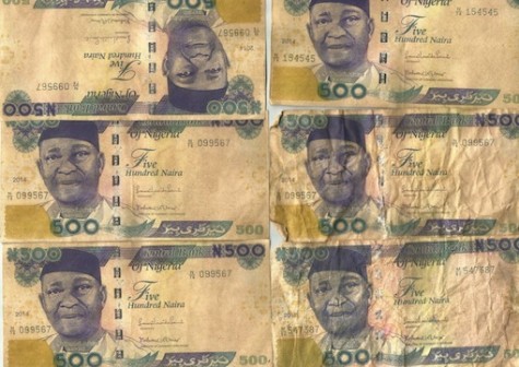 The fake N500 notes