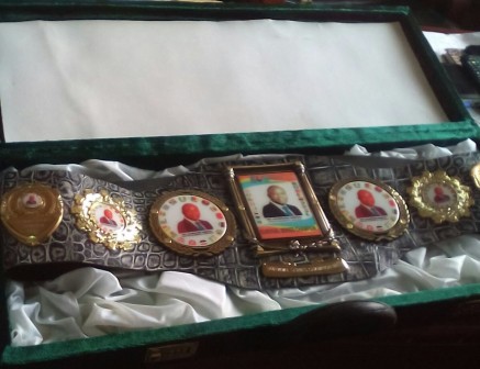 One of the championship belts for the A+A Intercontinental Wrestle Force which arrived from Austria last weekend.