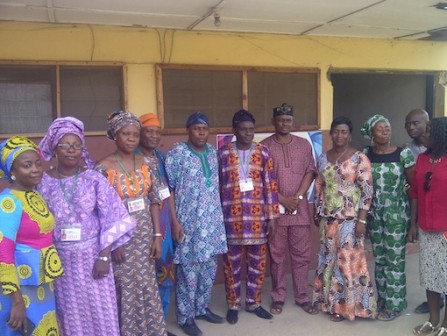 Members of the committee with staff of the state Examination Board
