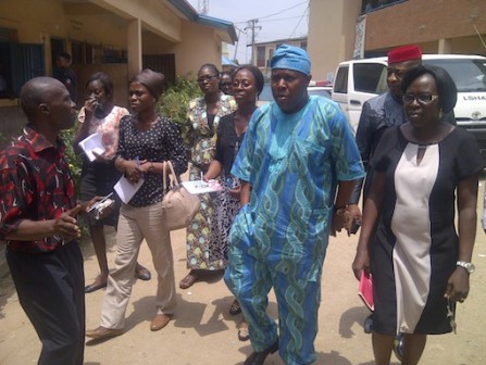 Ogunyemi and members of the committee at Eletu Odibo School