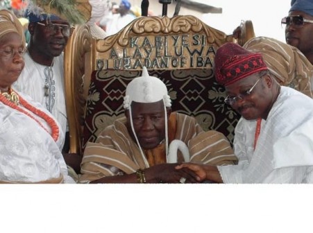 Oba Saliu Adetunji Aje Ogungunniso 1 (M) and Governor Abiola Ajimobi of Oyo