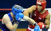 Olympic boxers in action