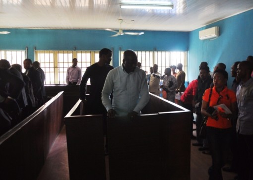 Managing Director Of Lekki Gardens, Richard Nyong and the Contractor, Taiwo Odofin in the dock at the Ebute Metta Chief Magistrates’ Court, Lagos, on Friday, March 11, 2016.