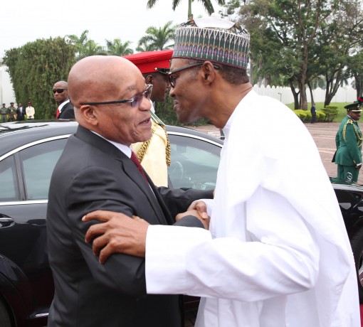 President Buhari receives President Jacob ZumaSIDENT ZUMA 1A