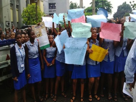Queens College students protesting
