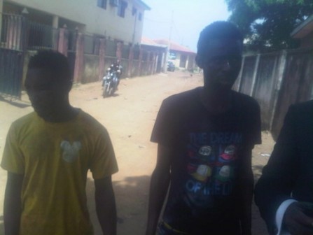 Suspected assassin Paul Alimele (left) and Gbenga Olunuga (right)  at Ejigbo court