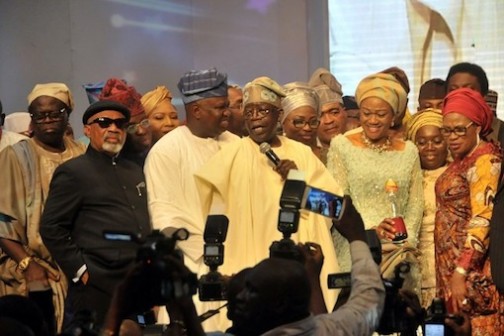 FILE PHOTO: Bola Tinubu receiving an award