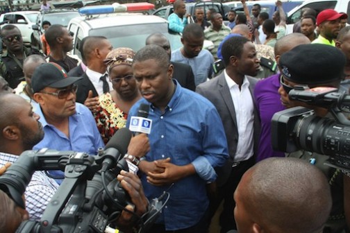 NIMASA, DG, Dakuku Peterside addressing journalists