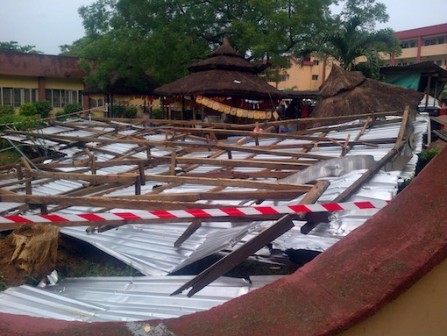 The roof of Lagos Health Ministry blown off