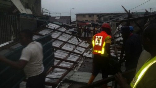 The collapsed building at Ijegun