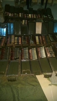 A cache of arms recovered from Boko Haram by Nigerian troops