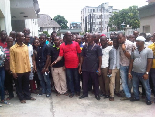 Traders who stormed Igbosere Court today