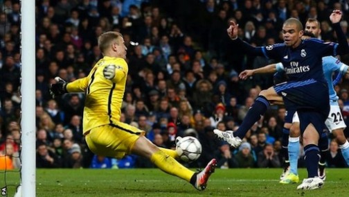 Manchester City's Joe Hart did well to keep Real Madrid out