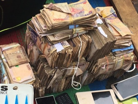 Money recovered from the kidnappers