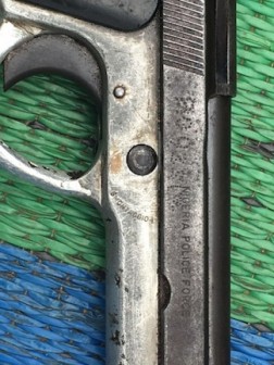 A gun recovered from the kidnappers