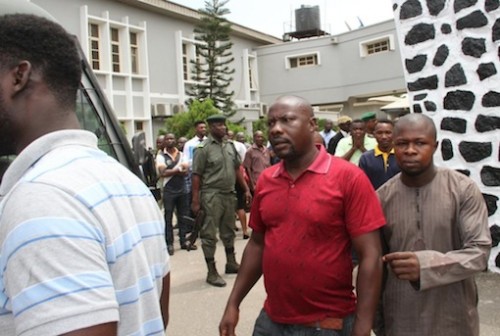 Some of the jailed oil thieves at the Federal High Court in Ikoyi, Lagos
