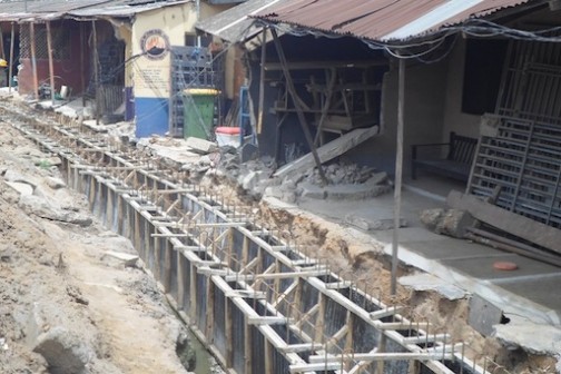 Removal of illegal structures and drainage construction on Durojaiye Street