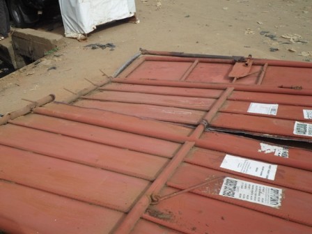 A destroyed gate in Lagos