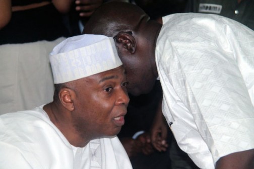 Senator Bukola Saraki in court during CCT trial
