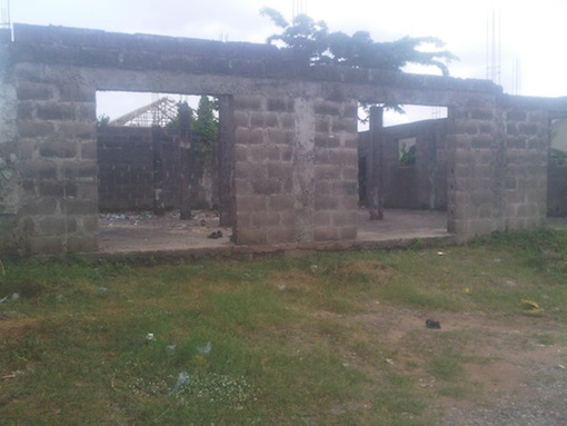 Uncompleted building where femi died in Abaranje Ikotun on Friday