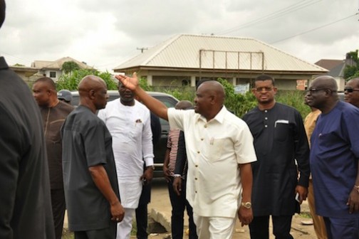 Wike along with others during the project inspection