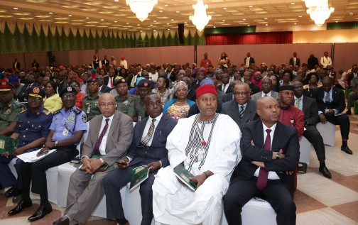 BUDGET BREAKDOWN 15. State House Permanent Secretary, Alhaji Jalal Arabi and other Permanent Secretaries at the 2016 budget break down by the Minister of National Planning at the State House in Abuja. PHOTO; SUNDAY AGHAEZE. MAY 12 2016