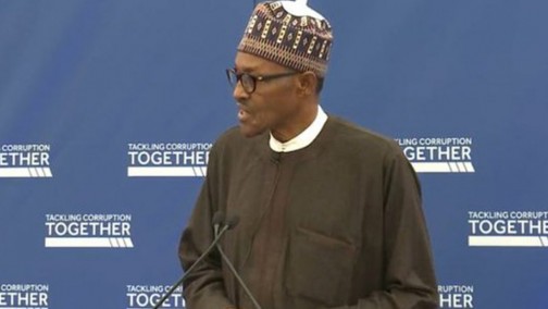 President Buhari speaking now at the Tackling Corruption Together Conference on Wednesday, May 11, 2016. Courtesy: Twitter/President Buhari
