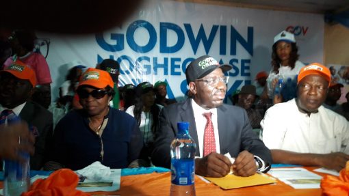Dr Godwin Obaseki during his declaration for the Edo governorship race