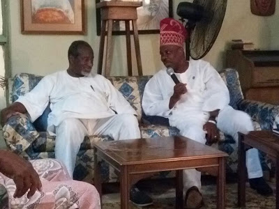Governor Ibikunle Amosun at the Simeon Adebo family house to commisserate with them